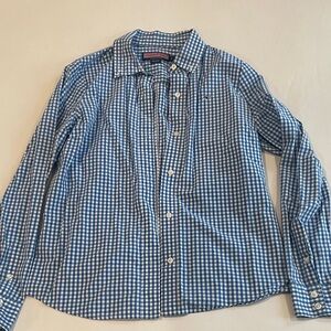 Vineyard Vines Blue Checkered Women's Button Down Shirt